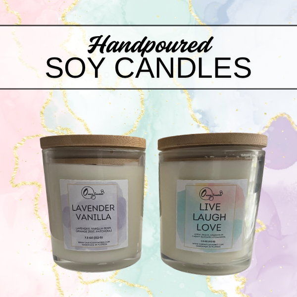 Hand-Poured 7.5 oz Soy Candles in Glass Jars with Bamboo Lids – Clean-Burning Aromatherapy