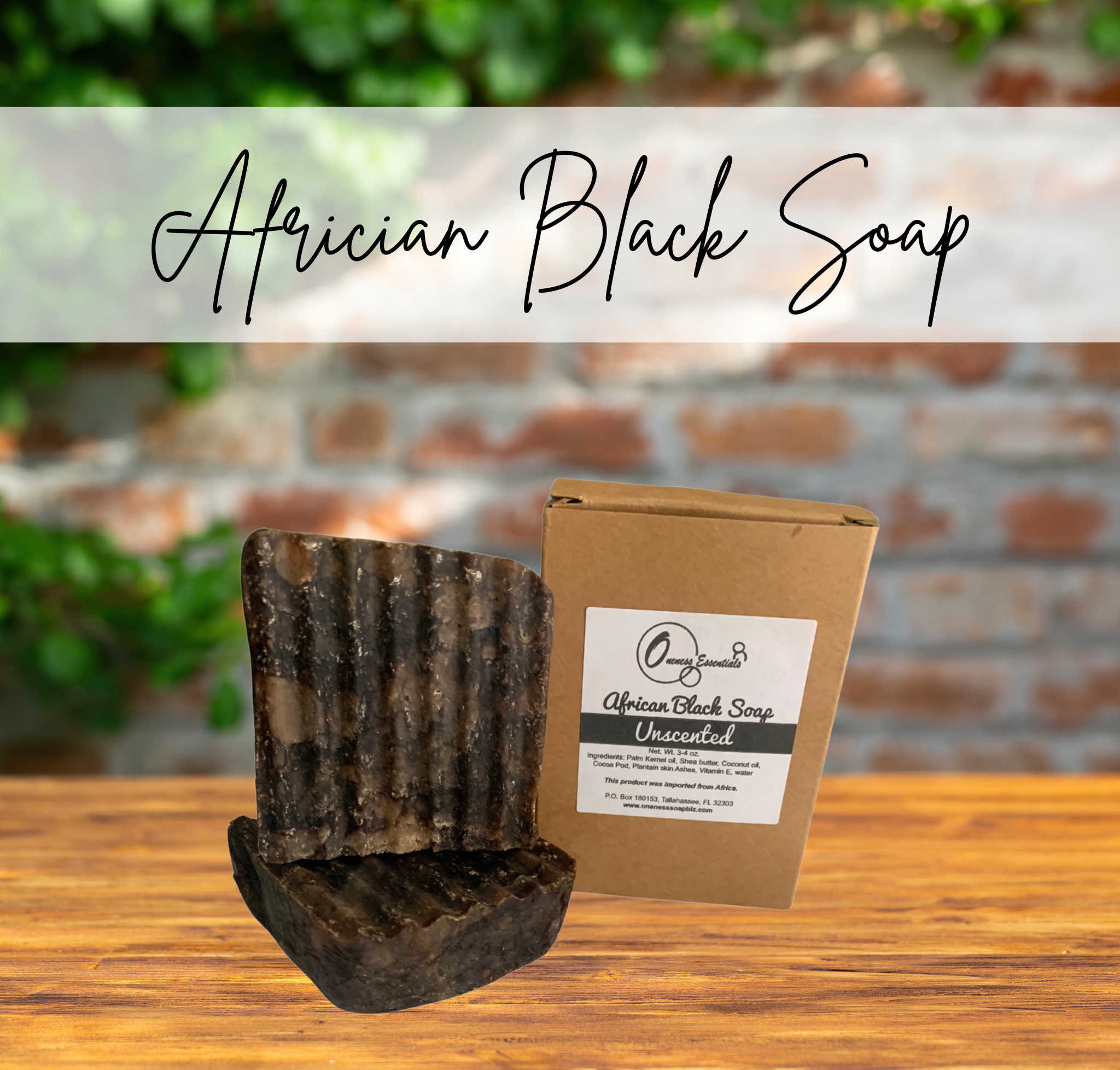 Authentic African Black Soap – 3 oz Unscented Bar