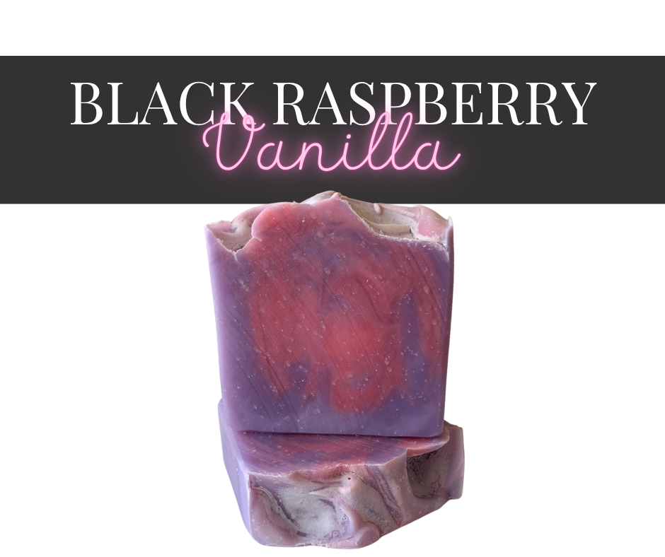 Black Raspberry Vanilla Handmade Soap – Natural Cold Process Soap Bar | Rustic, Small Batch | 4 oz