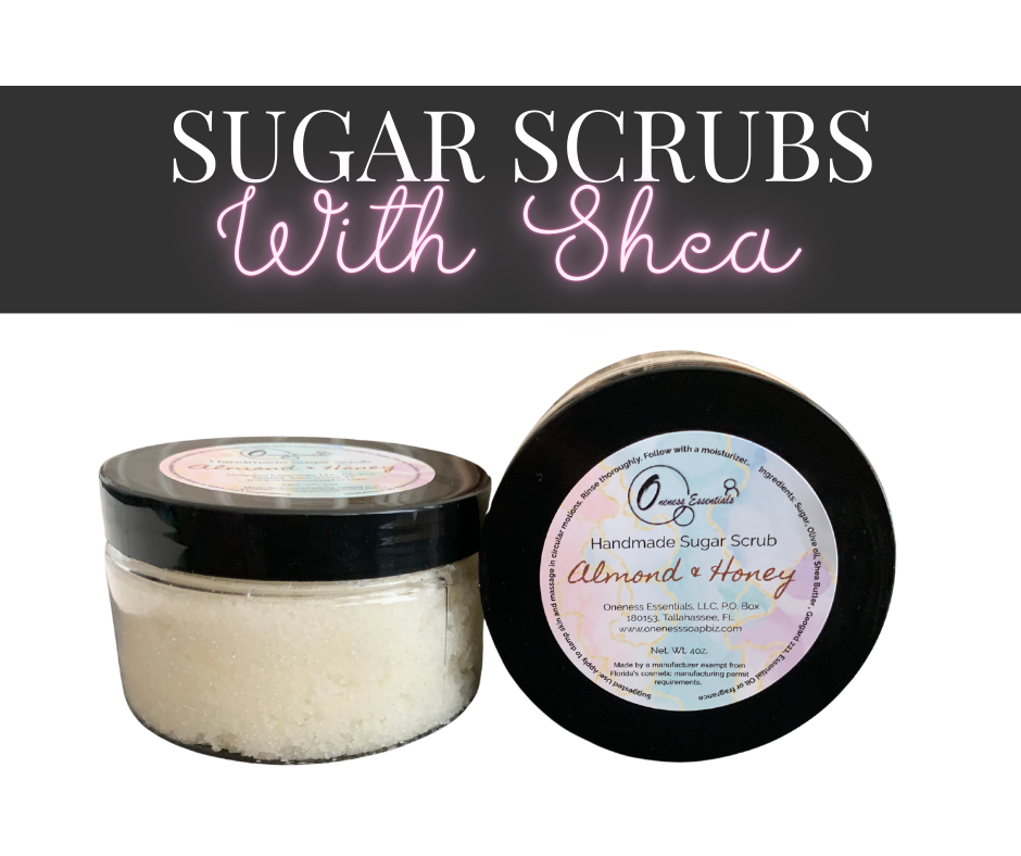 Exfoliating Sugar Scrub – 4 oz | Natural Skincare with Cane Sugar, Shea Butter & Olive Oil
