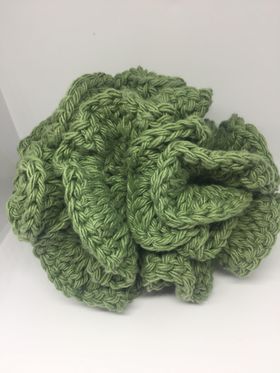 Handmade Cotton Crochet Bath Pouf – Reusable, Eco-Friendly Shower Sponge | Machine Washable | 6–10 Inches