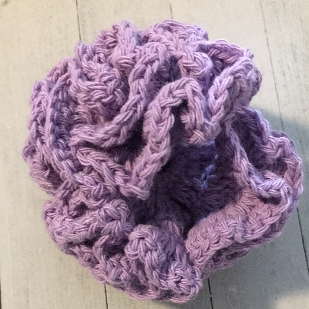 Handmade Cotton Crochet Bath Pouf – Reusable, Eco-Friendly Shower Sponge | Machine Washable | 6–10 Inches