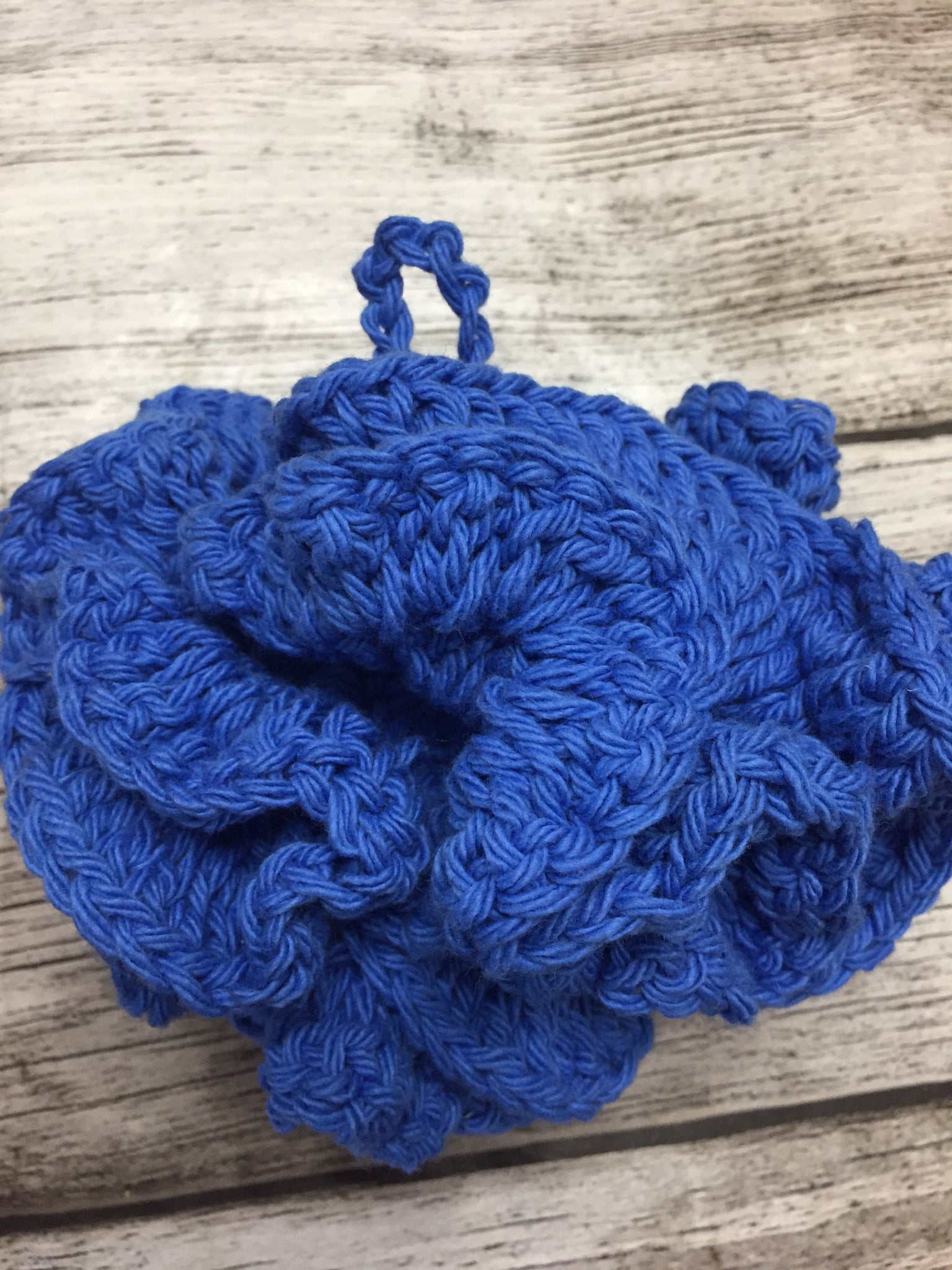Handmade Cotton Crochet Bath Pouf – Reusable, Eco-Friendly Shower Sponge | Machine Washable | 6–10 Inches