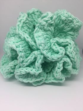 Handmade Cotton Crochet Bath Pouf – Reusable, Eco-Friendly Shower Sponge | Machine Washable | 6–10 Inches
