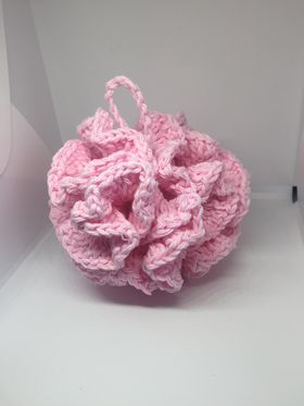 Handmade Cotton Crochet Bath Pouf – Reusable, Eco-Friendly Shower Sponge | Machine Washable | 6–10 Inches