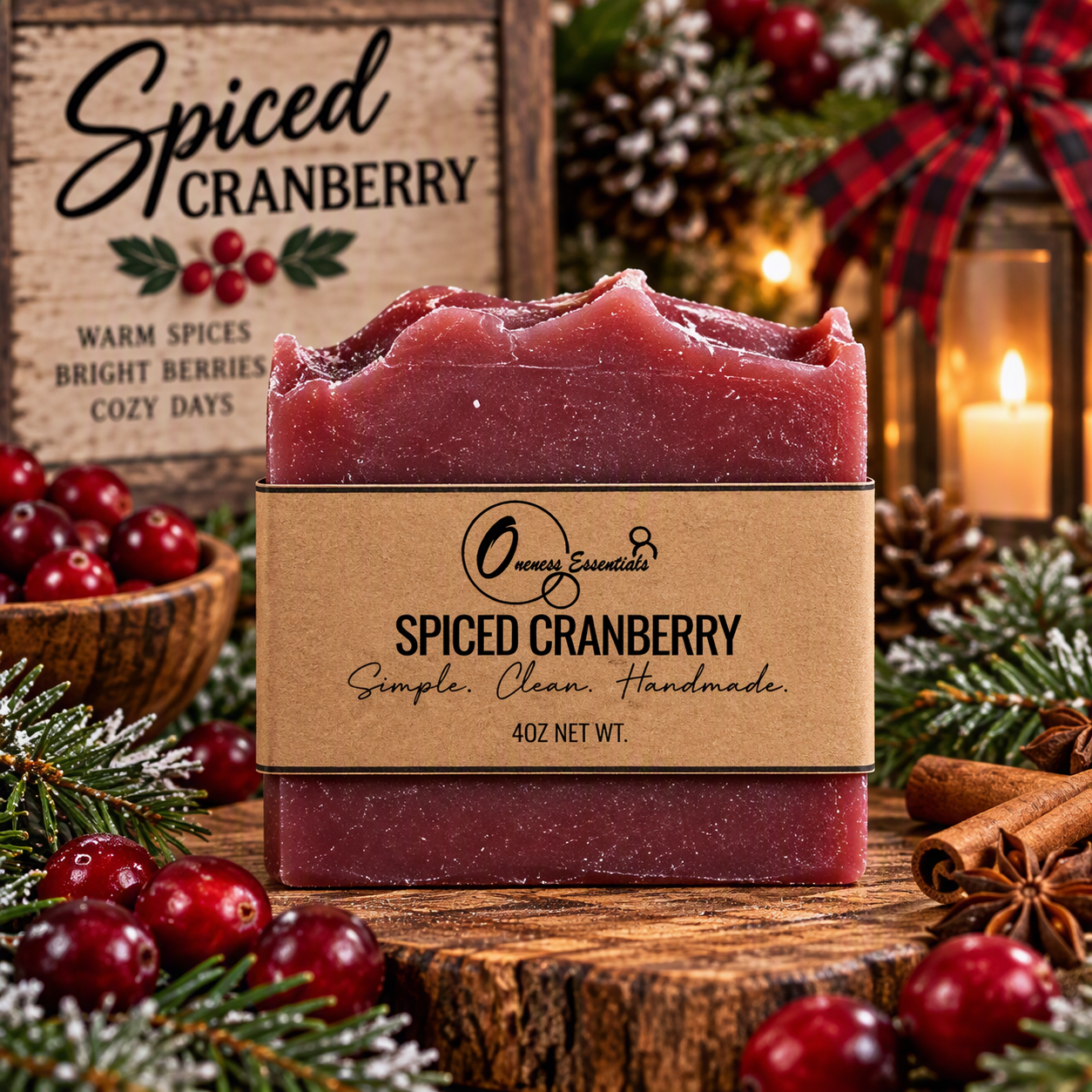 Spiced Cranberry - Handmade Soap 4 ounce