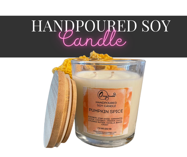 Hand-Poured 7.5 oz Soy Candles in Glass Jars with Bamboo Lids – Clean-Burning Aromatherapy