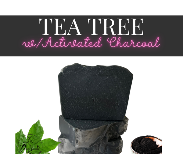 Tea Tree Charcoal Soap Bar – Handmade Goat Milk Soap | Natural Detox Cleanser | 4 oz