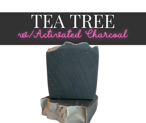 Tea Tree Charcoal Soap Bar – Handmade Goat Milk Soap | Natural Detox Cleanser | 4 oz